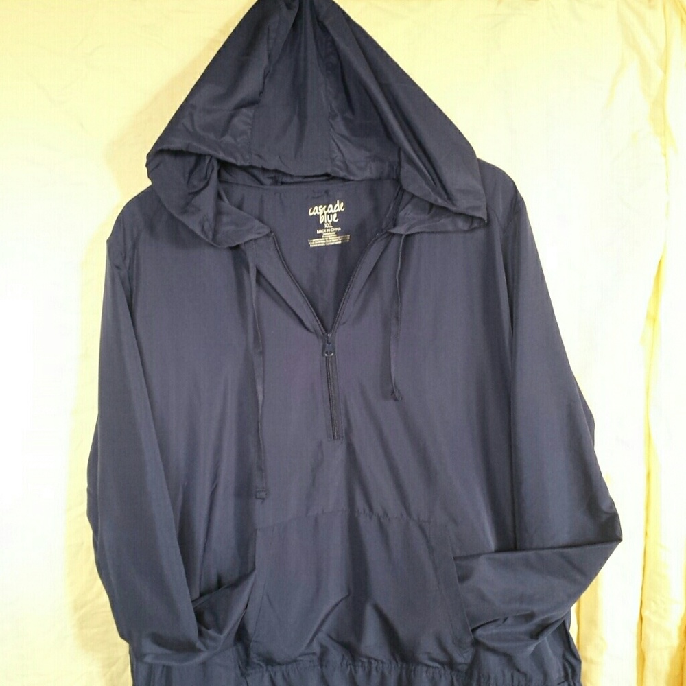 Athletic Blue Hooded Wind Breaker